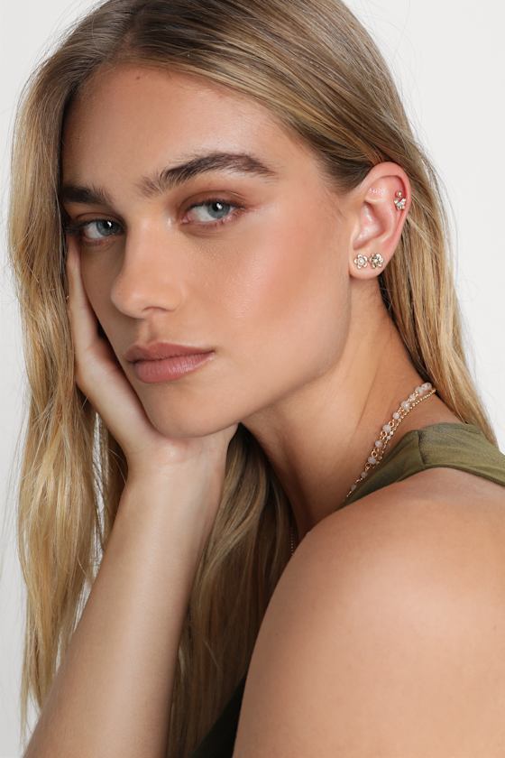 Gold Stud Earring Set 10Piece Earring Set Stud Earrings Lulus