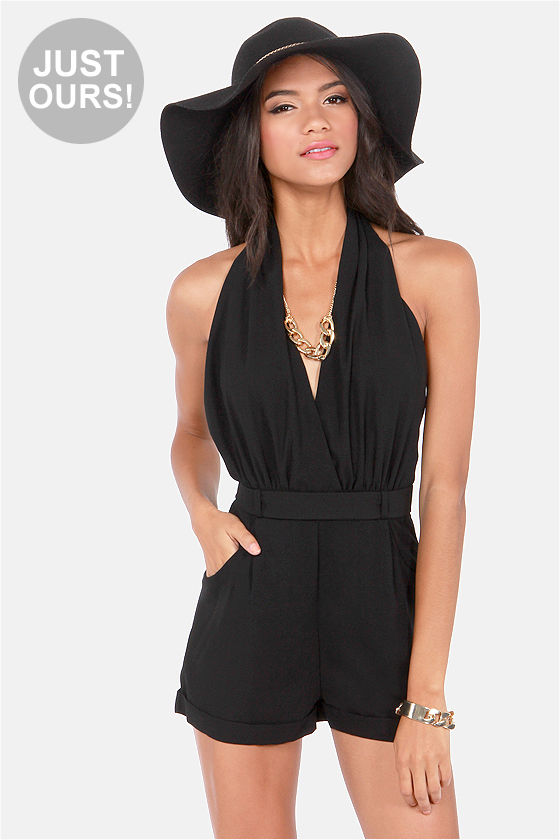 black romper shorts