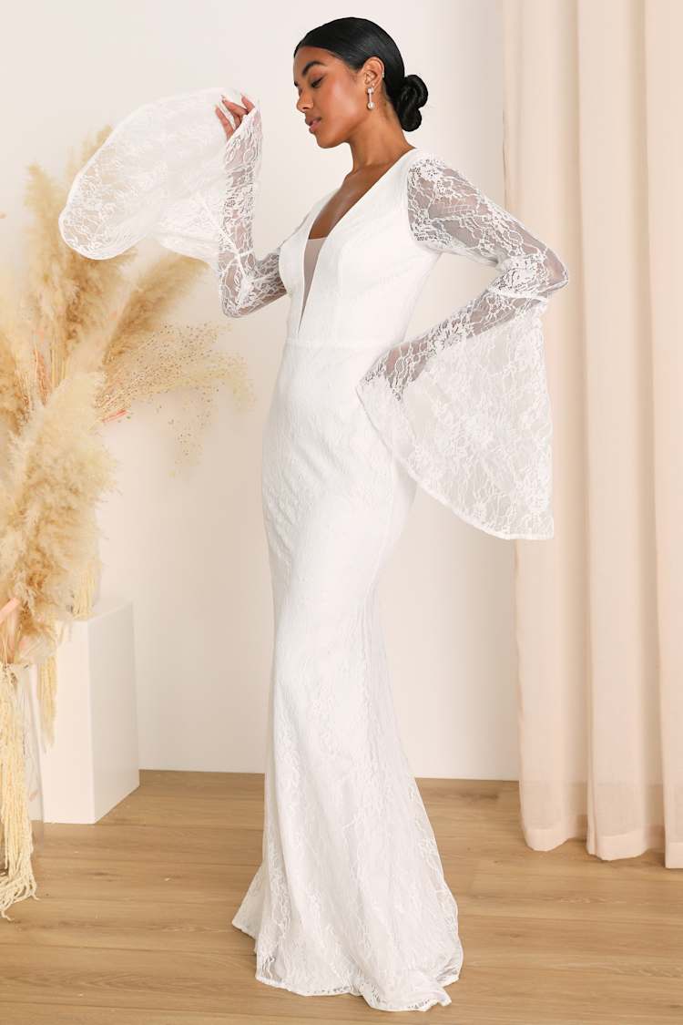 cheap long white lace dress White Lace Maxi Dress main image 0