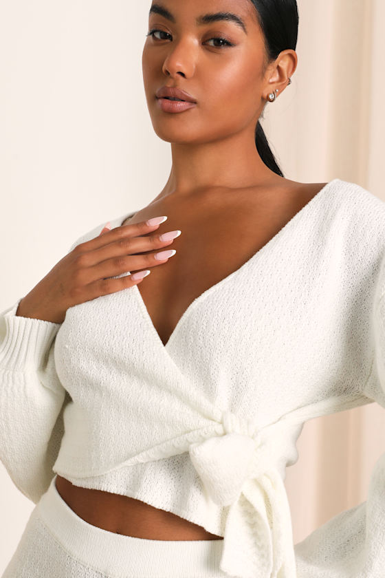 Fluffy Knit Top Ivory main image 0
