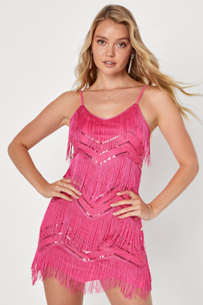 chinese dress ladies Katarina feather-detail tassel dress main image 0