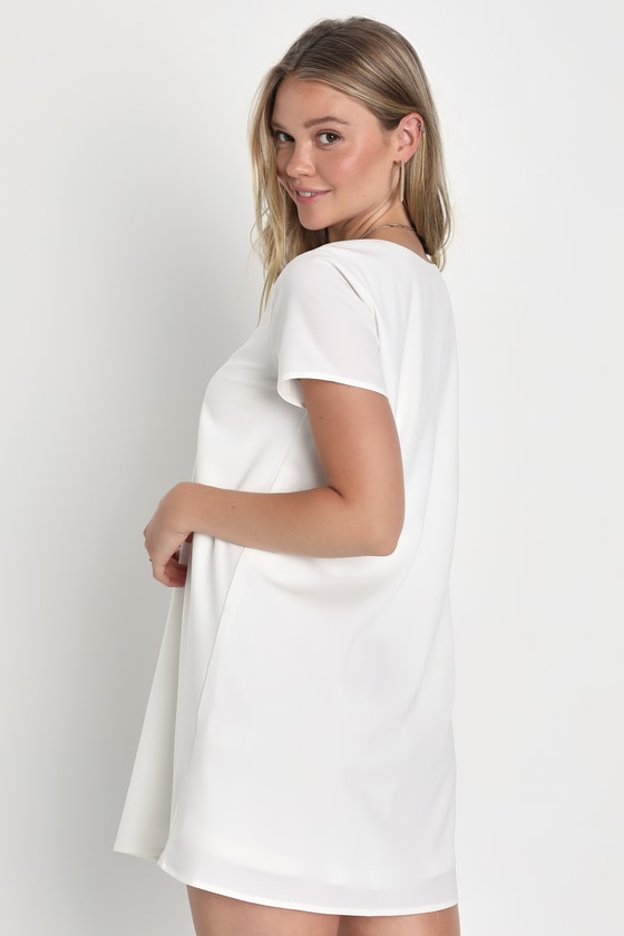 Ladies white t shirt dress sale