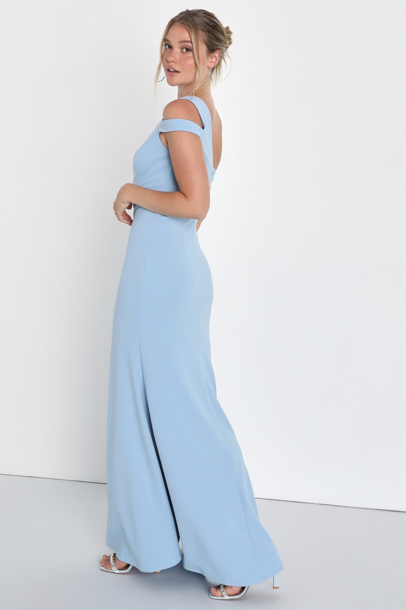leopard dress blue Blue Leopard Print Chiffon Maxi Dress main image 1