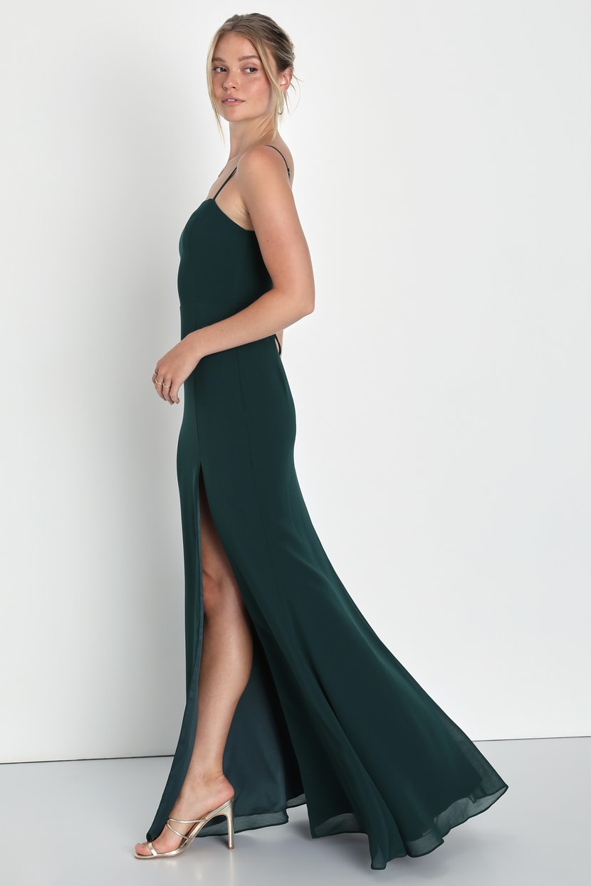Emerald Green Maxi Dress - Floral Maxi Dress - Mermaid Maxi Dress - Lulus