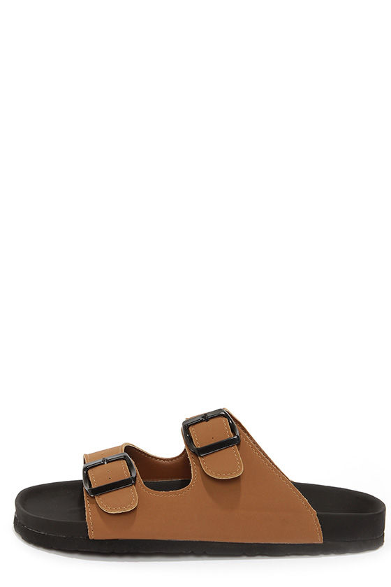 Cute Slide Sandals - Brown Sandals - $21.00 - Lulus