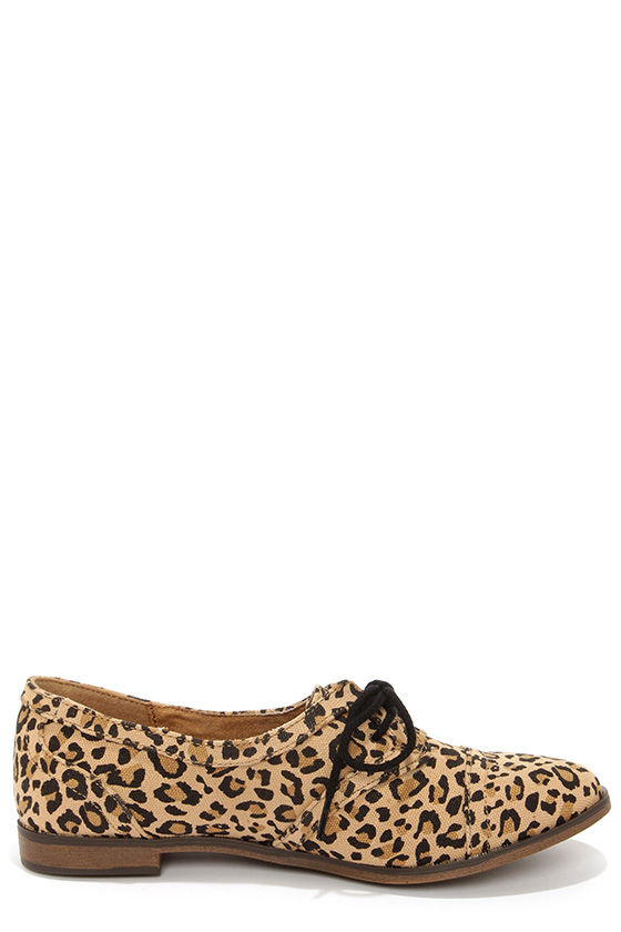 Animal Print Shoes Flats Loafer Oxford Agl, Size 9.5