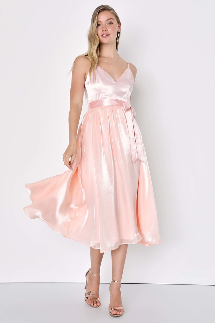 two tone pink dress Two Pieces Two Tone Blush Pink Silver Split Pockets Long Simple Prom D AlineBridal