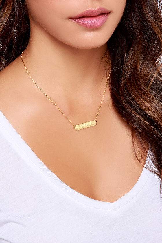 Cute Gold Necklace ID Necklace 14.00