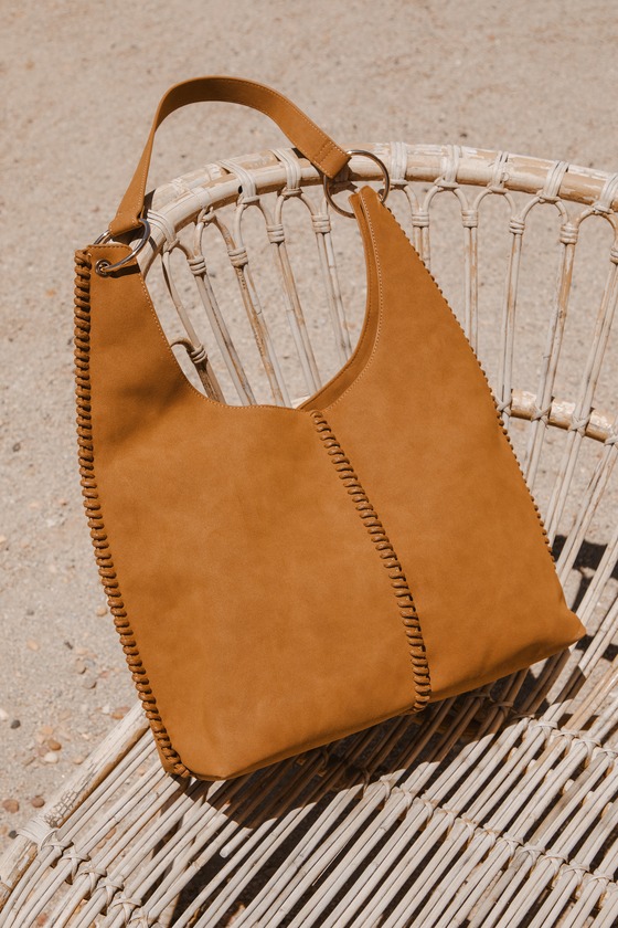Tan Suede and Canvas Envelope Bag main image 0