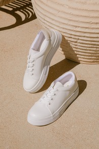 Sumner White and Grey Flatform Sneakers