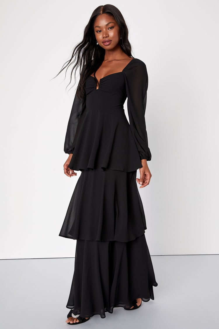 fitted lace wedding dress Emerald Silk Long Sleeve Maxi Dress – trinarosh
