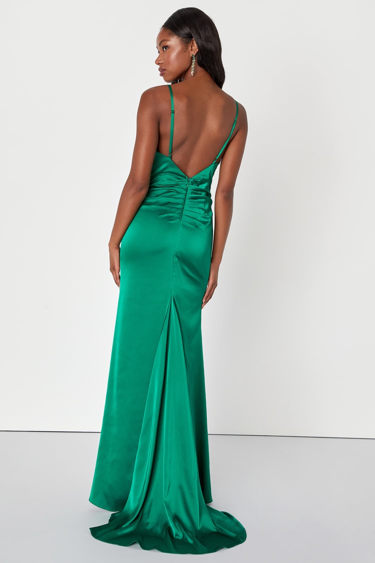 target green satin dress Green Satin Mini Slip Dress