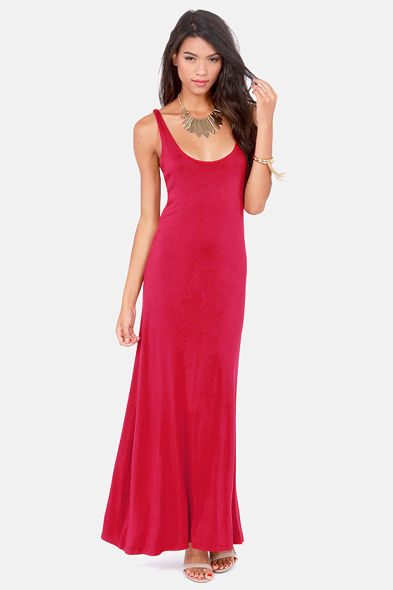 Lucy Love Racer Back Dress - Red Dress - Maxi Dress - $61.00 - Lulus