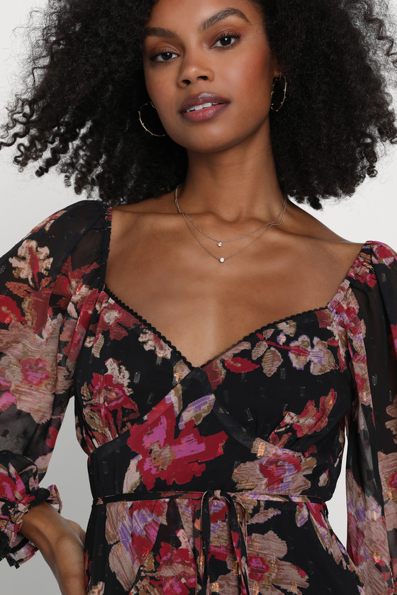 ED2521: BLACK/BERRY/TAN/SHINY DTM FLORAL 3