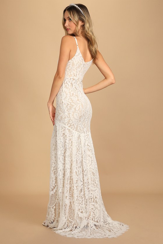 Flynn White Lace Maxi Dress
