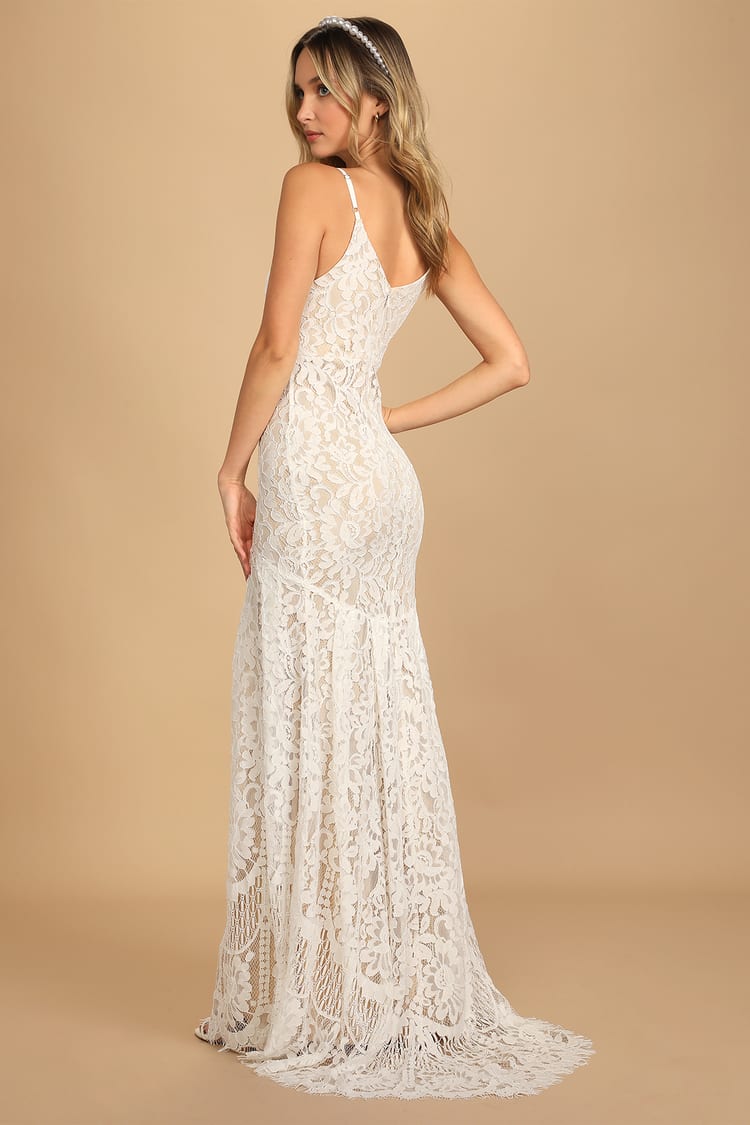 Flynn White Lace Maxi Dress