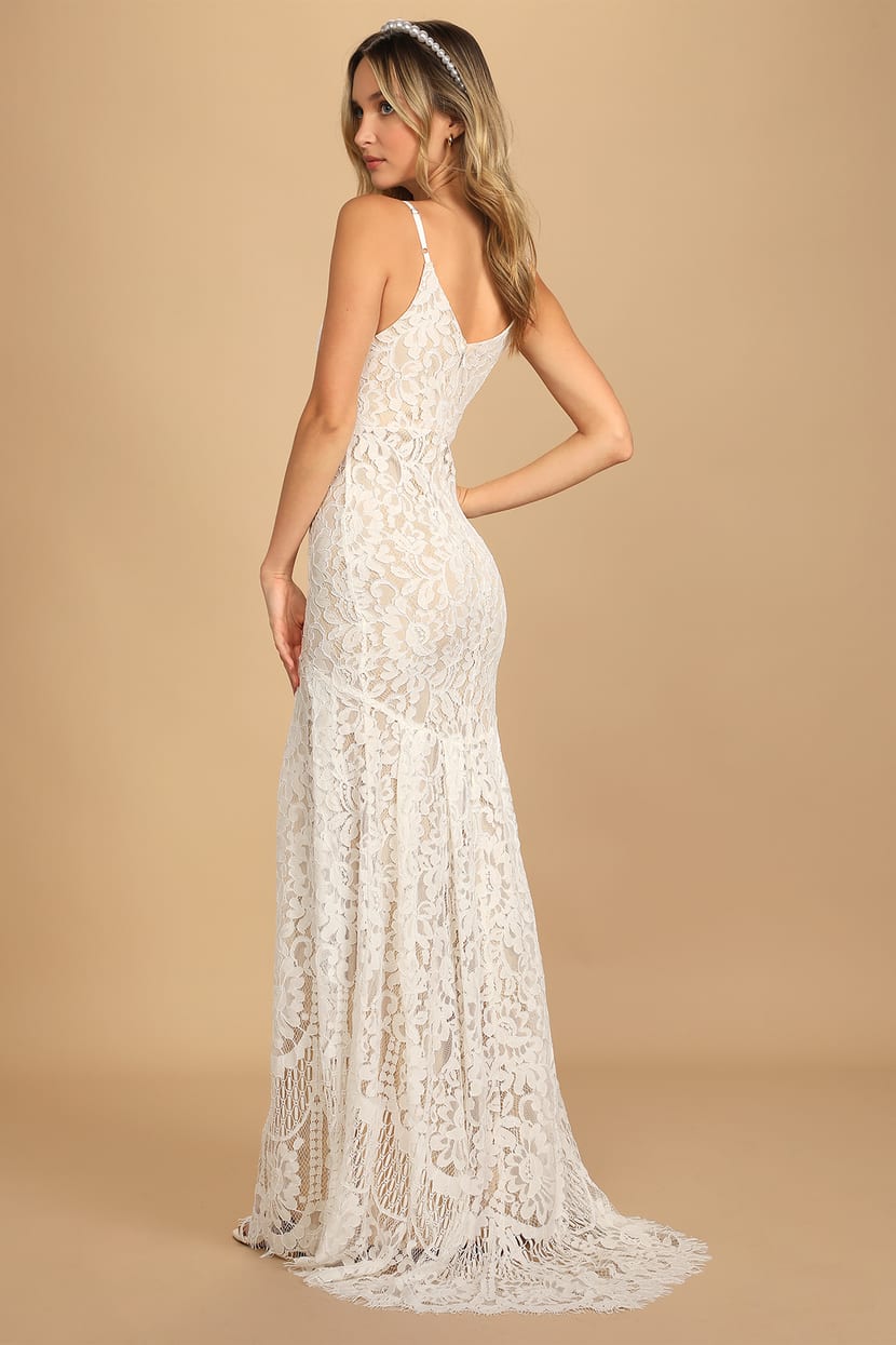 White Maxi Dress - Lace Maxi Dress - Mermaid Maxi Dress - Lulus
