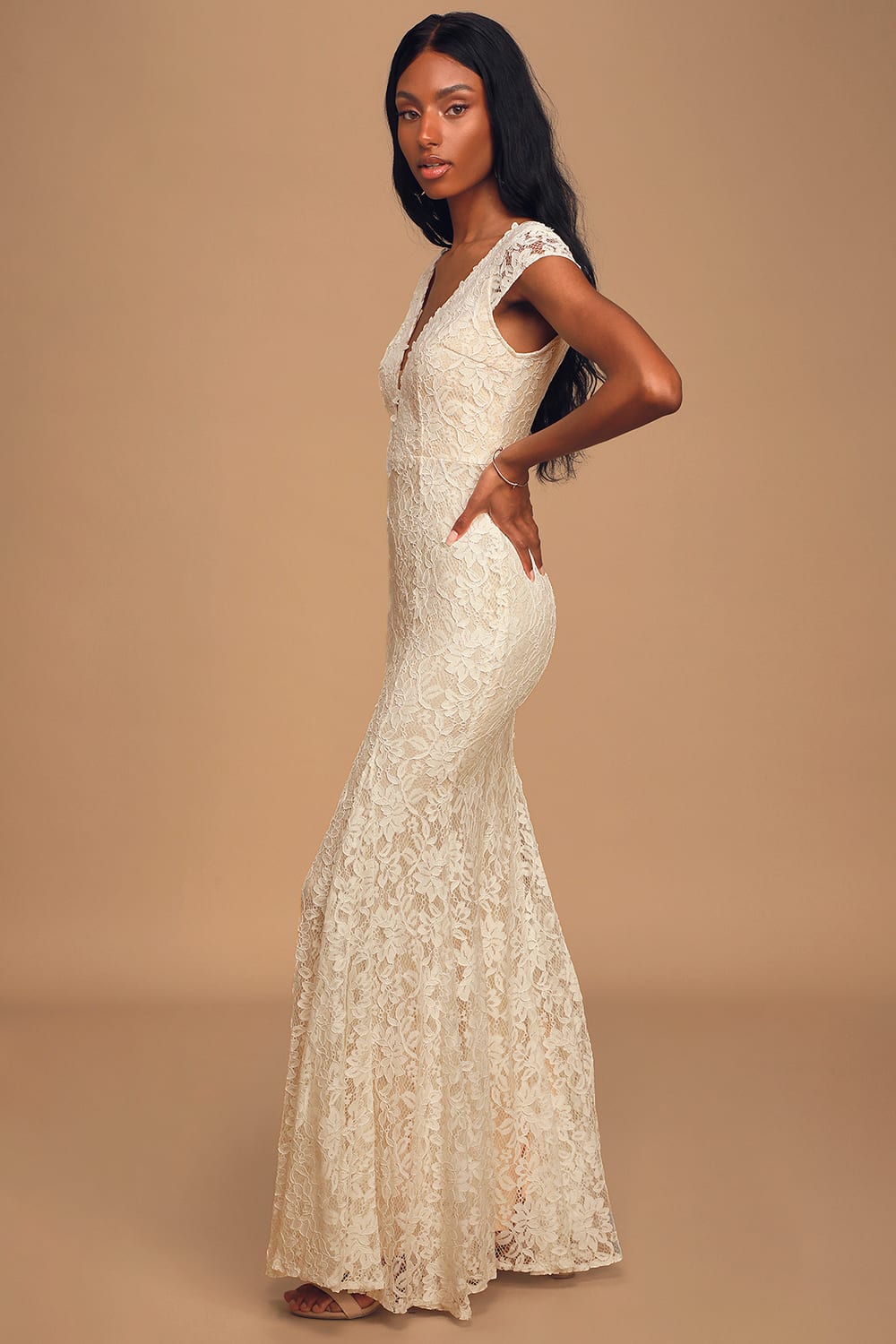 Icing on the Cake White Lace Short Sleeve Maxi Dress
