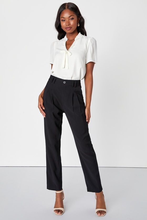 Ivory Molly Sleeveless Tie-Front Top