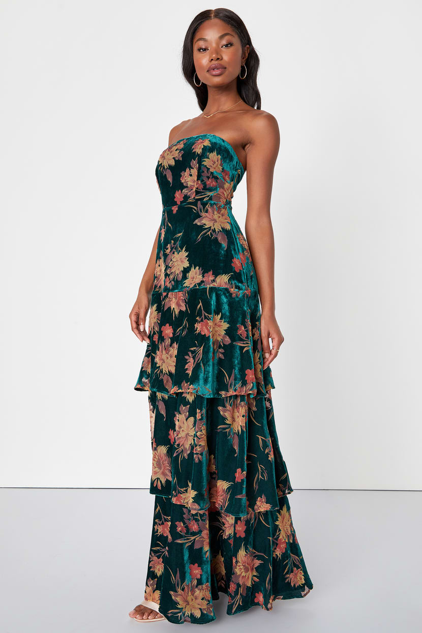 herlipto Belmont Floral Velour Dress M Floral Velvet Dress | Nuuly