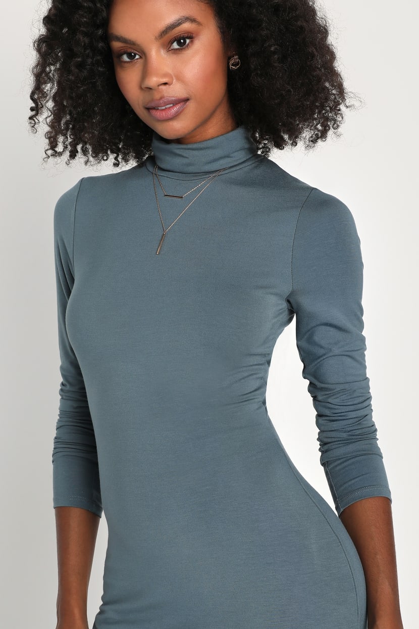 Jersey Knit Midi Dress - Turtleneck Midi Dress - Bodycon Dress - Lulus Jersey Knit Midi Dress - Turtleneck Midi Dress - Bodycon Dress - Lulus
