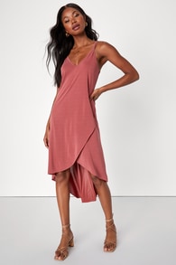 Mood and Melody Washed Red High-Low Dress