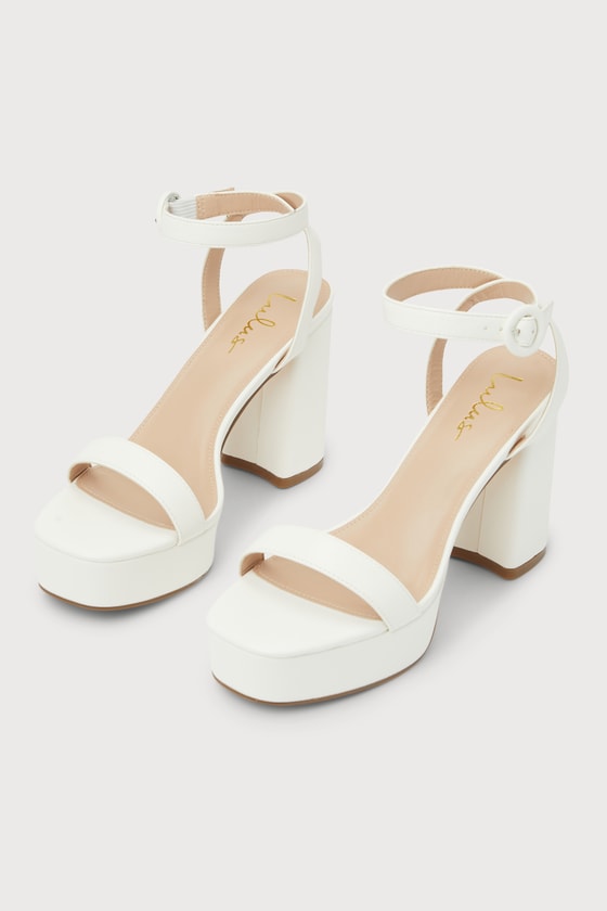 Ivyy White Ankle Strap High Heel Sandals 3