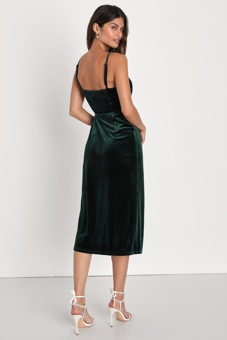 lauriell emerald green wrap front midi dress - Velvet Wrap Dress - Velvet Dress emerald green dress flare silhouette of this Variants:15 Mini Centerpieces CALVIN KLEIN Multicolor Bodycontour HOT PINK