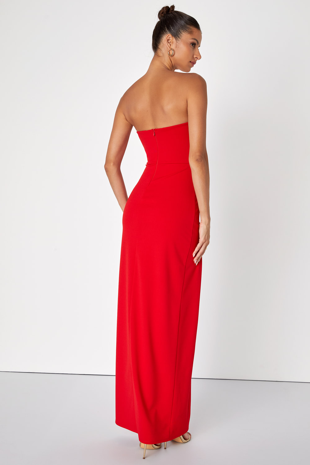 Dedicated to Glamour Red Strapless Maxi Dress