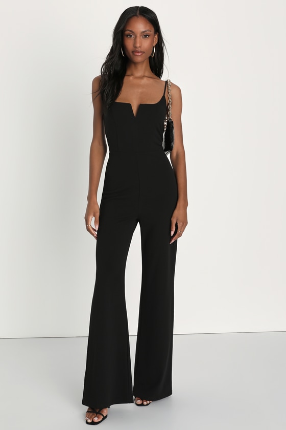 Black Sleeveless Jumpsuit - Wide-Leg Jumpsuit - Bridal Jumpsuit - Lulus