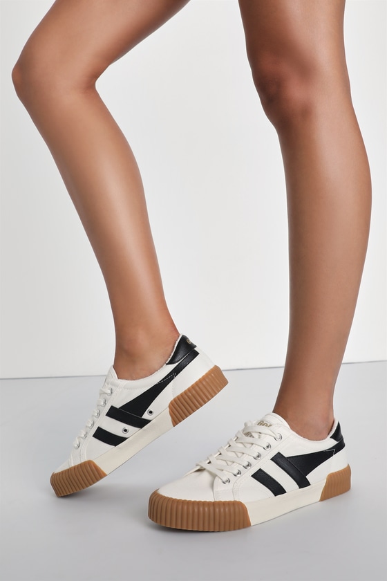 Rally Off White and Black Color Block Lace-Up Sneakers 5