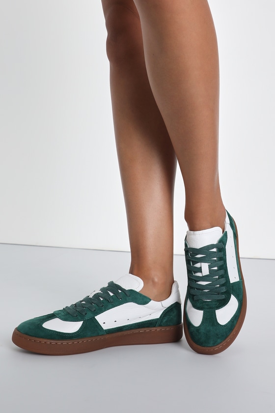 Matisse Monty - White and Green Sneakers - Color Block Sneakers - Lulus