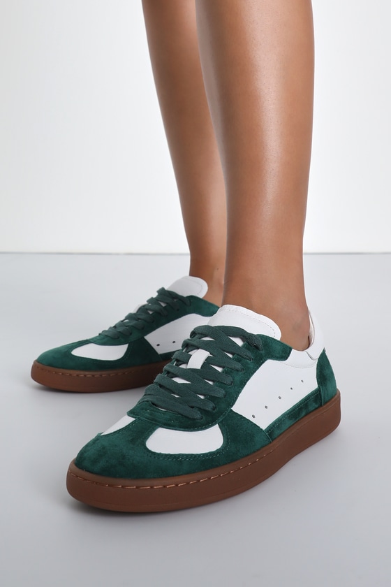 Matisse Monty - White and Green Sneakers - Color Block Sneakers - Lulus