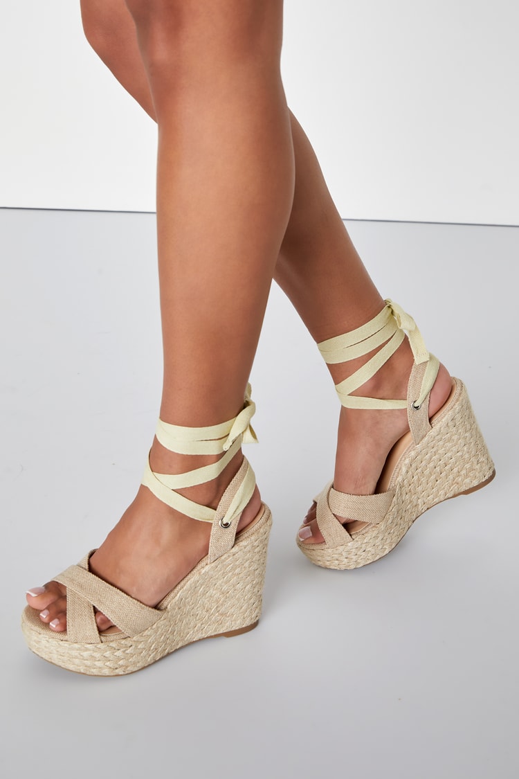 Women's Peep Toe Espadrille Wedges