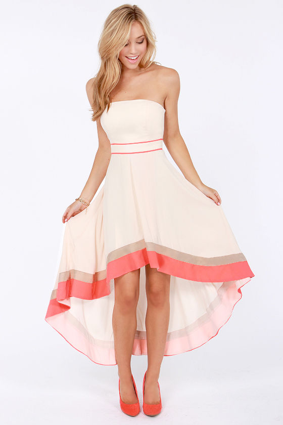 Who's That Lady Strapless Cream Dress