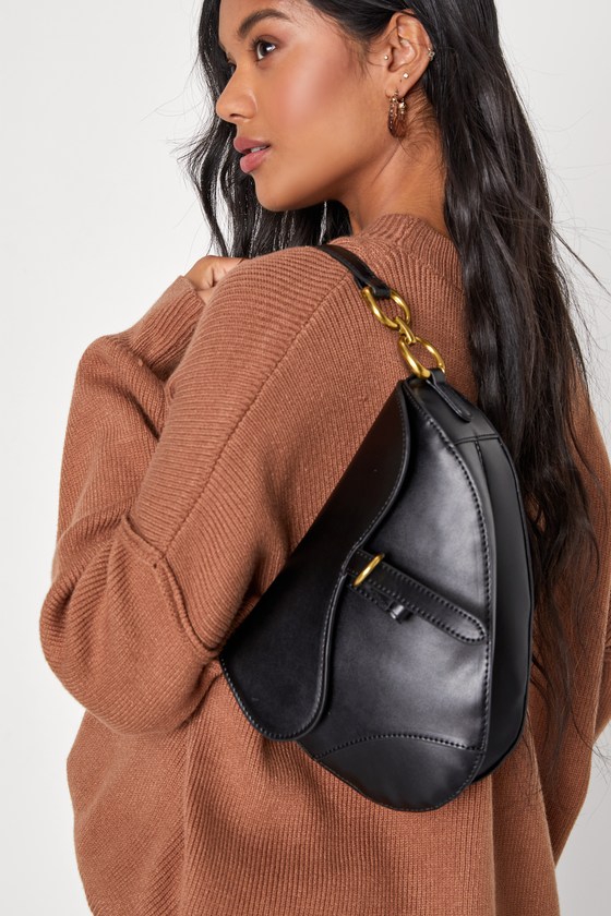 Black Saddle Bag - Saddle Bag Purse - Saddle Handbag - Chic