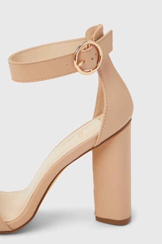 Chic Beige Heels - Nude Ankle Strap Heels - Single Sole Heels - Lulus