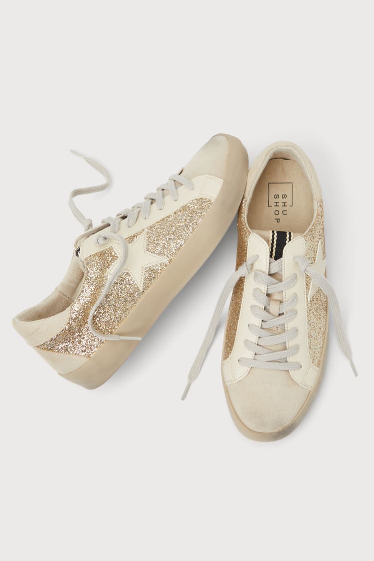 Shu Shop Paula Sneakers - Glitter Sneakers - Lace-Up Sneakers - Lulus