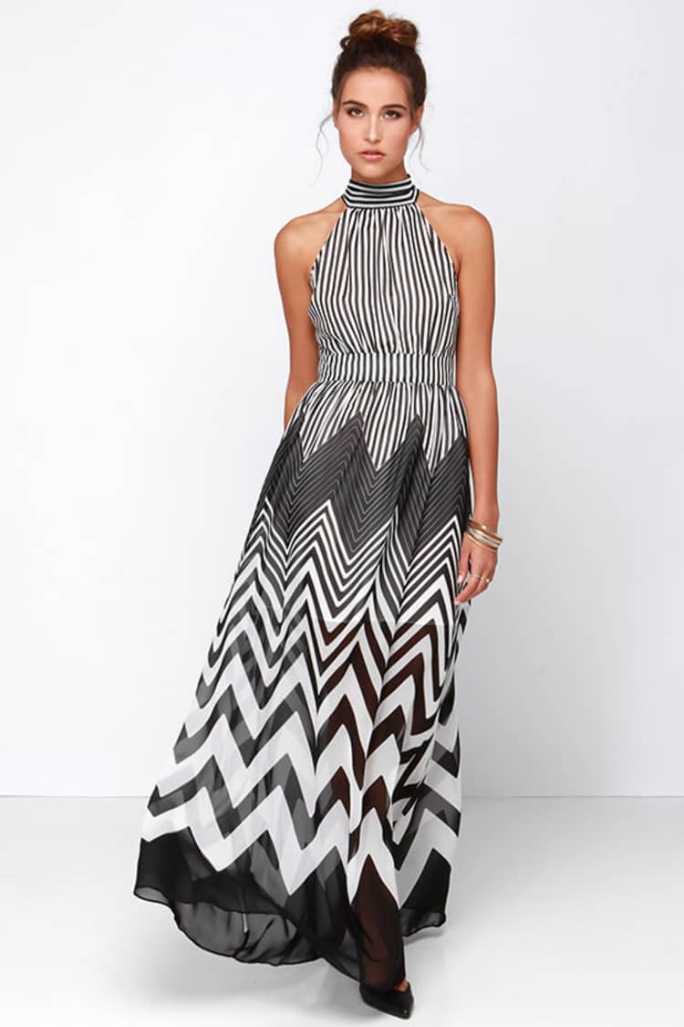 Cute Black Dress - Ivory Dress - Maxi Dress - Striped Dress - $87.00 - Lulus