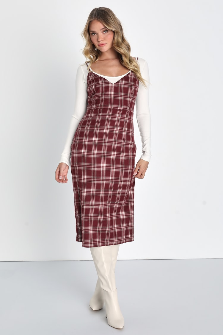 burgundy tartan dress India Dress | Burgundy Plaid