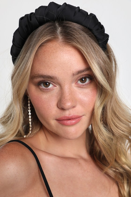 Black Satin Headband - Twisted Headband - Black Hair Accessory - Lulus