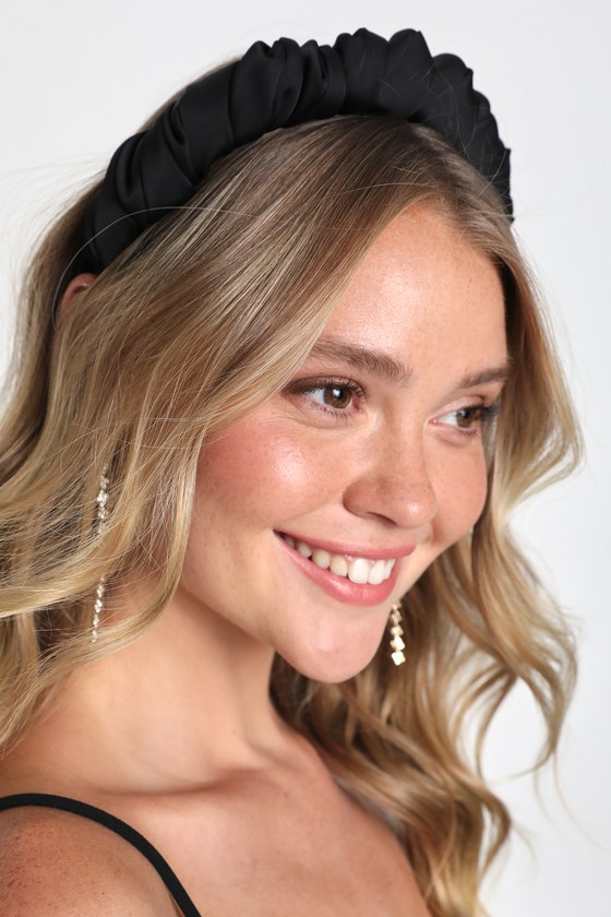 Black Satin Headband - Twisted Headband - Black Hair Accessory - Lulus