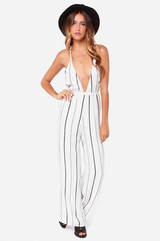 Faithfull the Brand Shutterbabe Ivory Striped Jumpsuit 1
