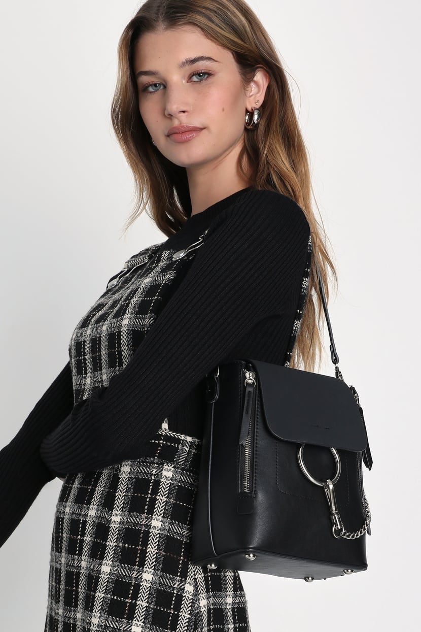 Chic Black Vegan Leather Bag - Quilted Crossbody - Faux Leather - Lulus