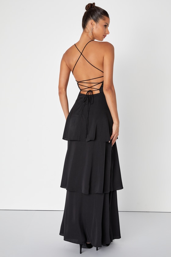 Loveable gold lace maxi dress best sale in grey