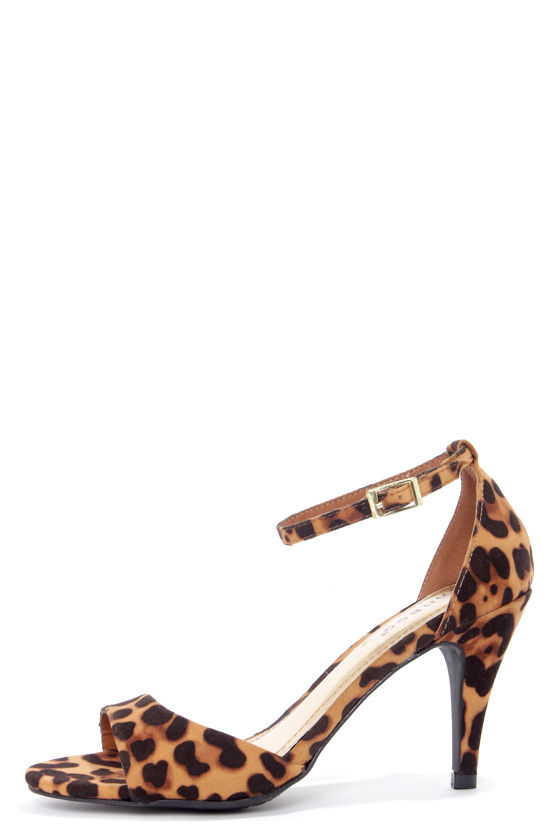 leopard print peep toe shoes