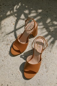 Brandie Tan Ankle Strap High Heel Sandals