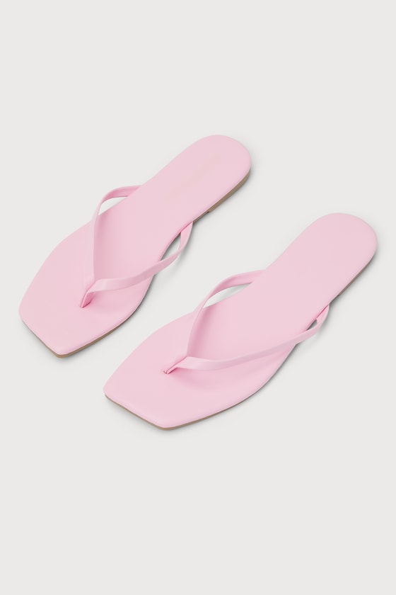 Nesta Pink Flat Thong Sandals 1