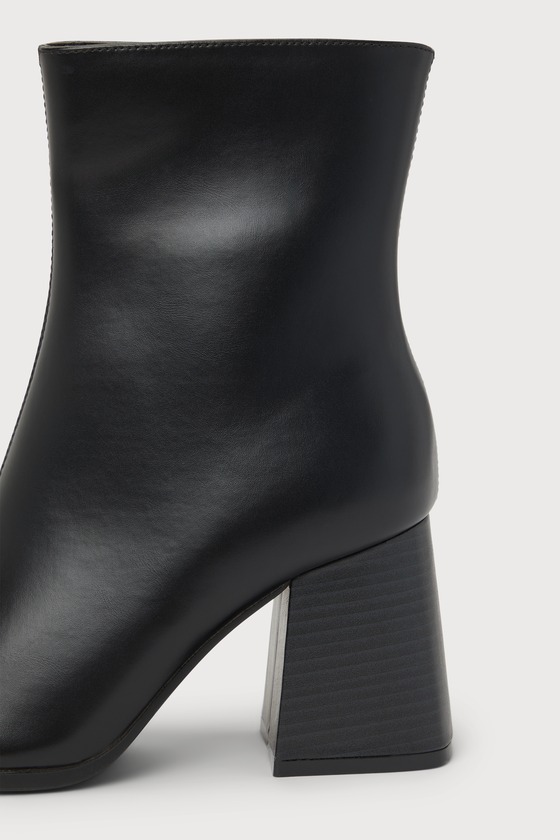 Charleigh Black Square Toe Mid-Calf Boots - thumbnail 4