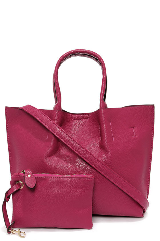 Fuchsia Handbag Fuchsia Purse Vegan Purse 47.00
